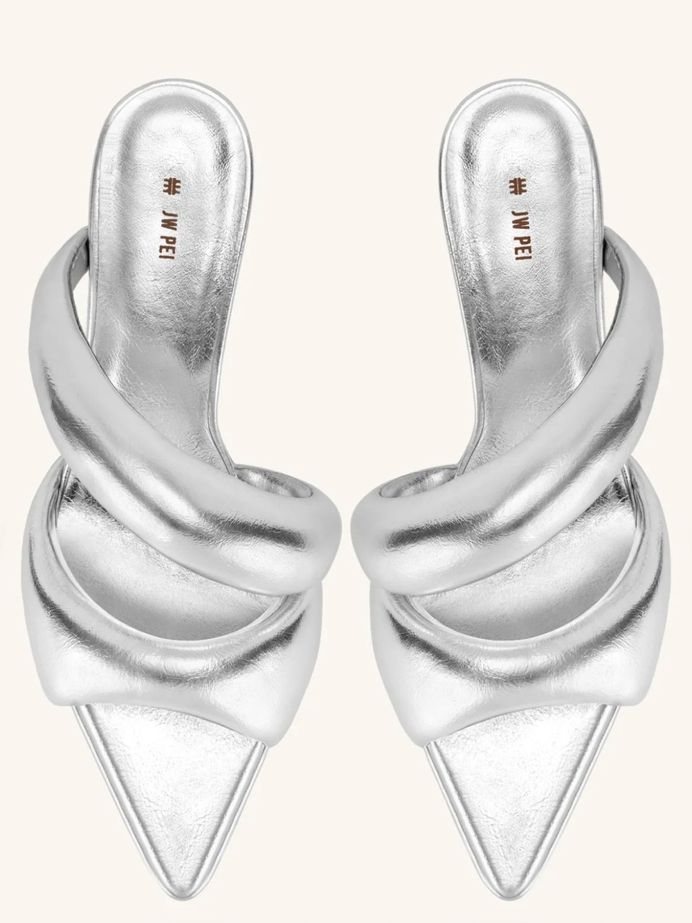 NWOB | JW PEI | Sara Mule Metallic Silver | 40